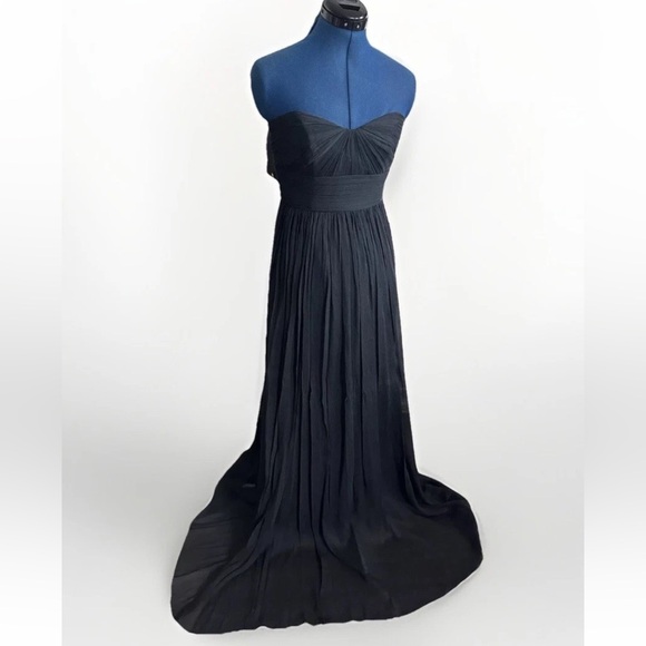 J. Crew Jcrew Black Mesh Maxi Dress BLD Wedding Bridesmaid party Size 2 - Picture 5 of 9